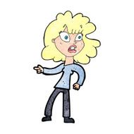cartoon worried woman pointing N13