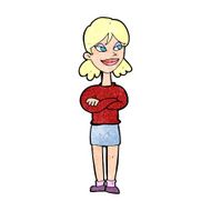 cartoon smug woman N23
