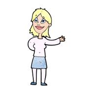 cartoon woman gesturing to show something N25