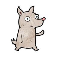 cartoon little dog waving N12