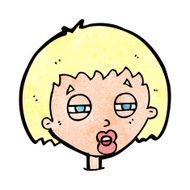 cartoon woman narrowing eyes N9