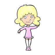 cartoon friendly woman waving N61