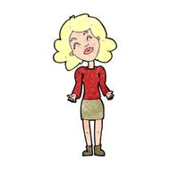 cartoon woman shrugging shoulders N613