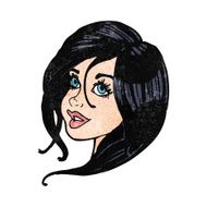 cartoon pretty female face N122