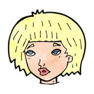 cartoon bored looking woman N15