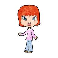 cartoon woman with open arms N123