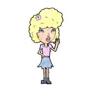 Cartoon Woman Waving N424