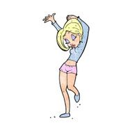 cartoon pretty woman dancing N23