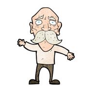 cartoon worried old man N25