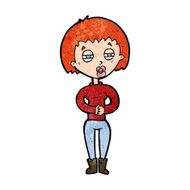 cartoon tired woman N38