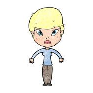 cartoon woman shrugging shoulders N615