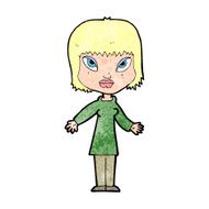 cartoon woman with open arms N124