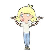cartoon woman throwing arms in air N11
