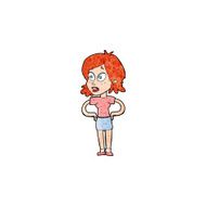 cartoon woman with hands on hips N284