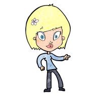 cartoon pretty woman pointing N49