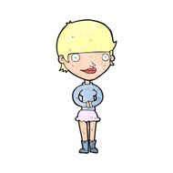 cartoon friendly woman N87
