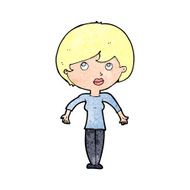 cartoon woman shrugging shoulders N616