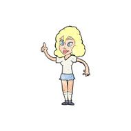 cartoon pretty woman with idea N87