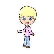 cartoon woman shrugging shoulders N620