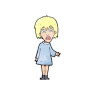 cartoon shocked woman N125