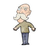 cartoon angry old man N190