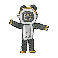 cartoon deep sea diver N37