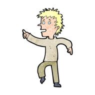 cartoon happy man pointing N74