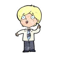 cartoon schoolboy answering question N12