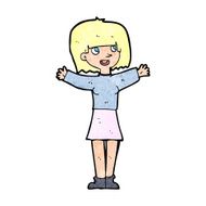 cartoon excited woman N171