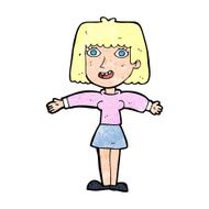 cartoon excited woman N172