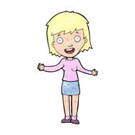 cartoon excited woman N173