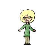 Cartoon Woman Wearing Glasses N27