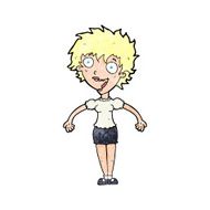 cartoon excited woman N174