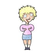 cartoon excited woman N175