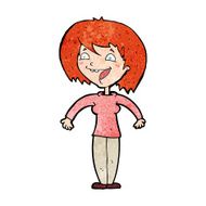 cartoon excited woman N176