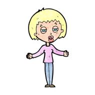 cartoon suspicious woman N25