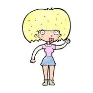 Cartoon Woman Waving N427