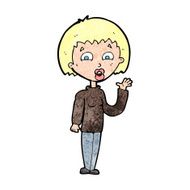 Cartoon Woman Waving N428