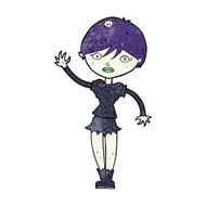 cartoon vampire girl waving N13