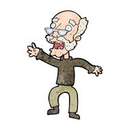 cartoon frightened old man N51