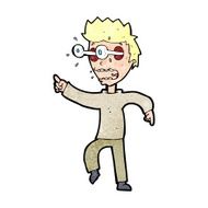 cartoon man with popping out eyes N37