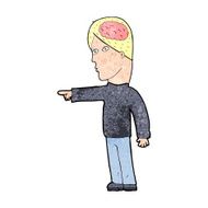cartoon clever man pointing N13