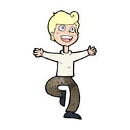 cartoon excited boy N191