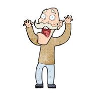cartoon old man getting a fright N13