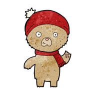 cartoon waving teddy bear N49