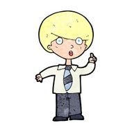 cartoon school boy answering question N62