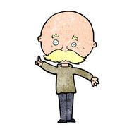 cartoon bald man with idea N29