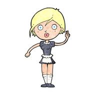 cartoon waitress making hand gesture N13