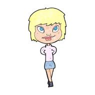 cartoon happy woman N338