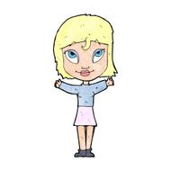 cartoon woman with open arms N125